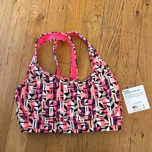 VSX Sport Crossback Sport Bra - Pink Geometric Print